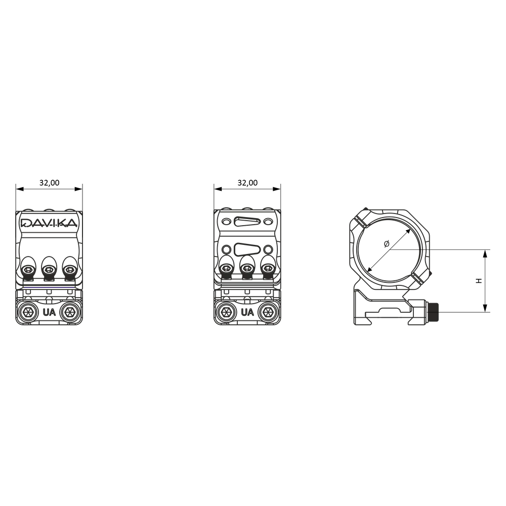Inele de montare pentru lunetă 34 mm | bază șină Picatinny
