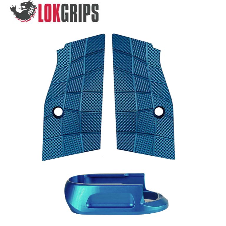 CZ Shadow 2 Compact & Carry plăsele scurte alu & magwell alu | Gridlok_albastru