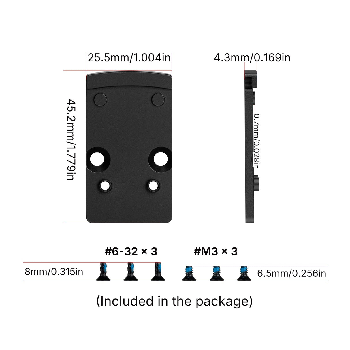Adaptor footprint | de la Trijicon RMR la Shield RMSc & K-series footprint
