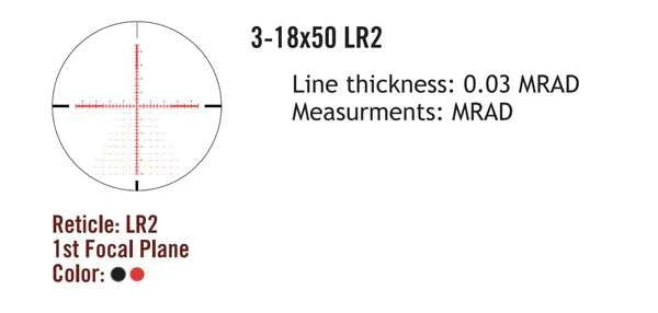 Sightmark Presidio 3-18x50 LR2 FFP lunetă de rifle