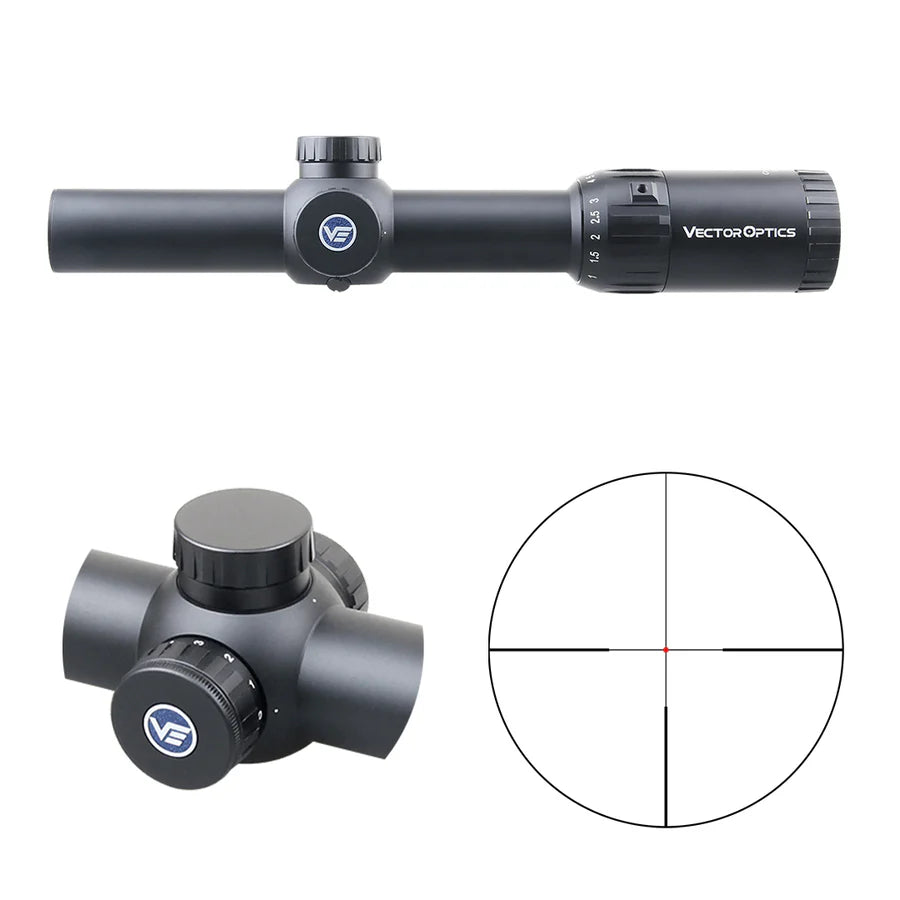 Vector Optics Constantine 1-10x24 punct central cu fibră colimator pentru carabină