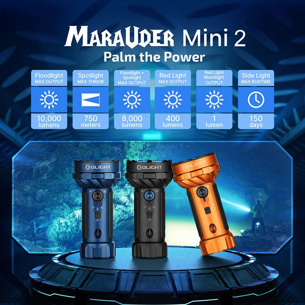 Olight Marauder 2 Mini | lanternă reîncărcabilă puternică | 10.000 lm