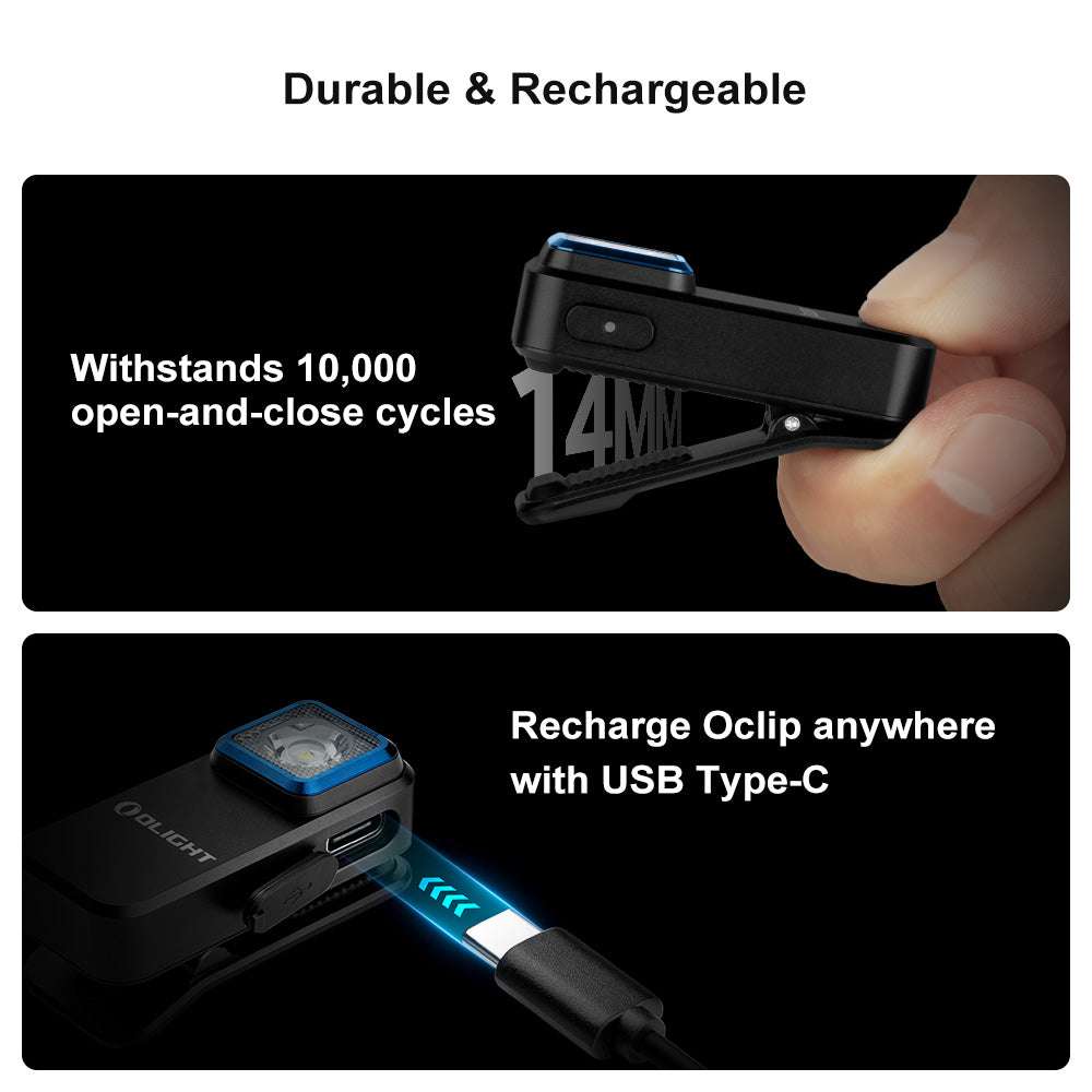 Olight Oclip | lanternă cu clip EDC reîncărcabilă | 300 lm